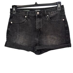 Wild Fable SZ 8/29R Cuffed Jean Shorts Highest-Rise Pockets Zip-Fly Black Wash